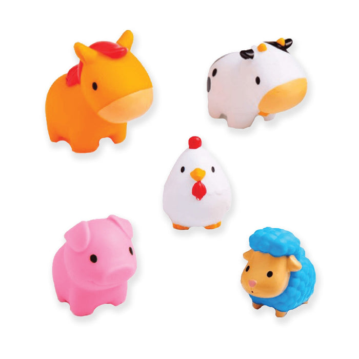 Rose Textiles 5 Pack Bath Toys: Farm Animals