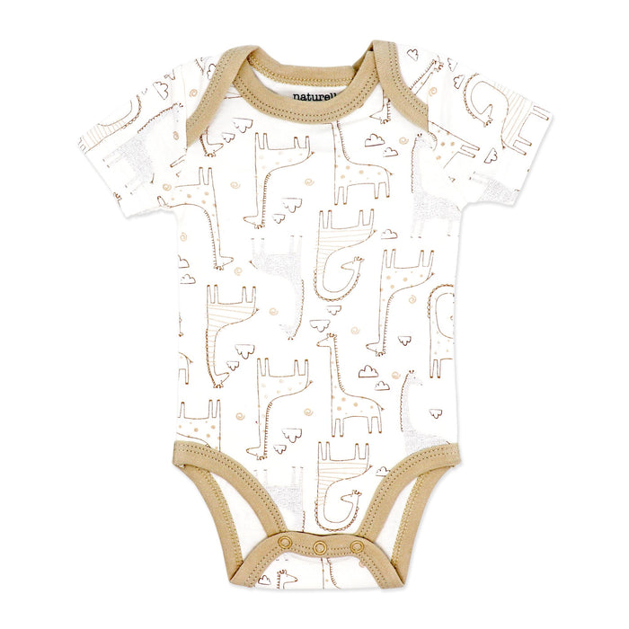 Lot de 4 Bodys Manches Courtes Beige Naturelle | Prématuré à 12 mois