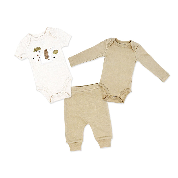 Naturelle Ensemble 3 pièces « Tourne-moi autour » Beige | Naissance à 12 mois
