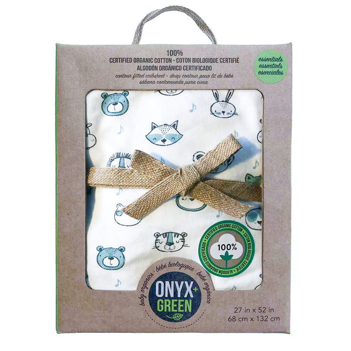 Drap de lit pour bébé biologique Onyx & Green