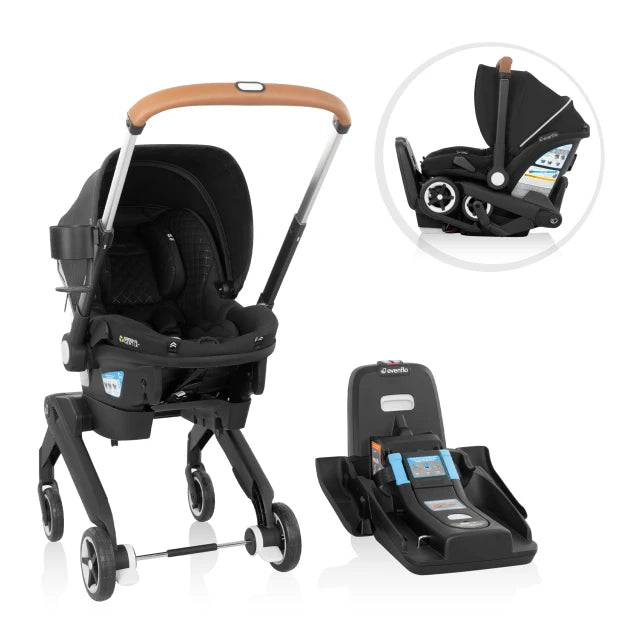 Evenflo® Shyft DualRide Infant Car Seat Stroller Combo with Carryall Storage & Extended Canopy – 3-30 lb