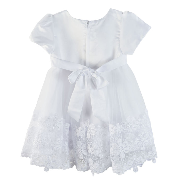 Baby Girl Lace & Pearl Dress – Elegant Ceremony Dress (6–18m)