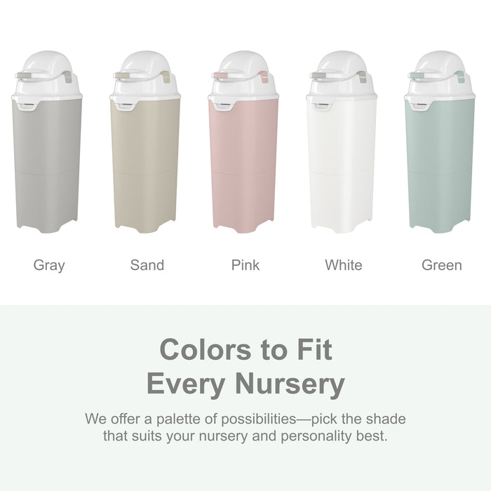 Foundations Tall Diaper Pail, Gray