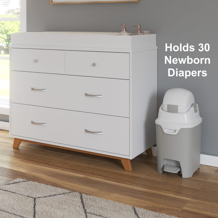 Foundations Mini Hands-Free Diaper Pail, Gray