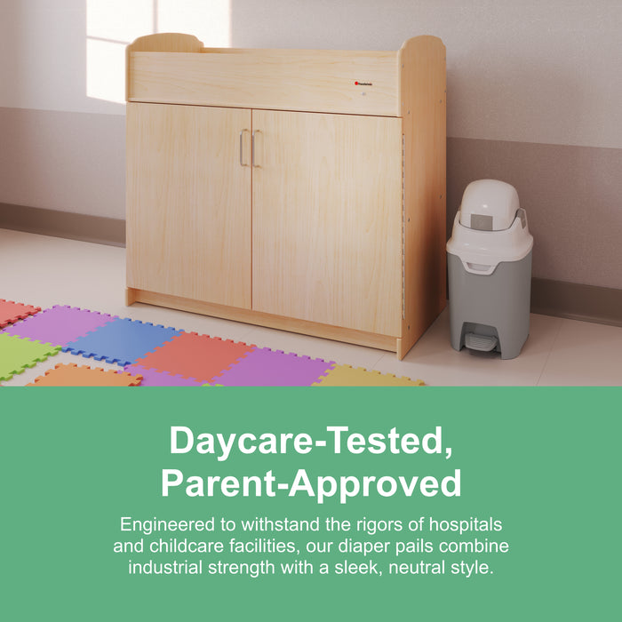 Foundations Mini Hands-Free Diaper Pail, Gray
