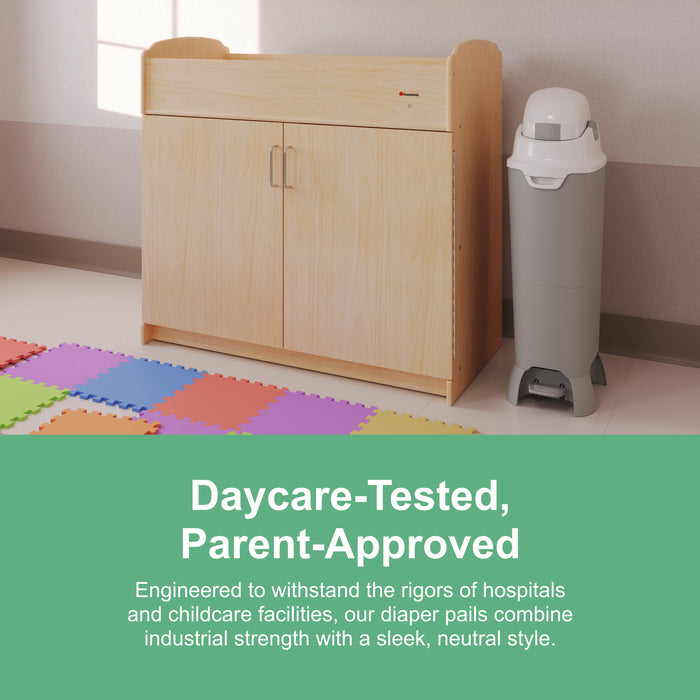 Foundations Tall Hands-Free Diaper Pail, Gray