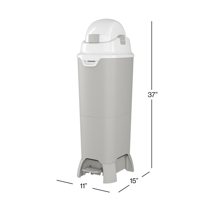 Foundations Tall Hands-Free Diaper Pail, Gray