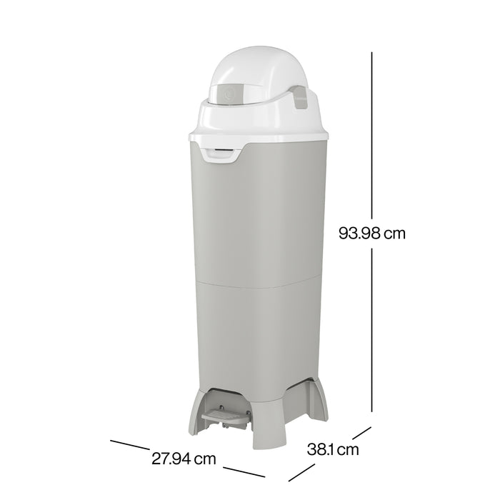 Foundations Tall Hands-Free Diaper Pail, Gray