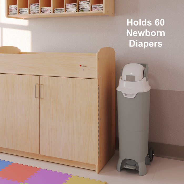 Foundations Pro Hands-Free Diaper Pail, Gray