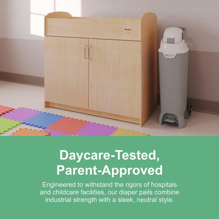 Foundations Pro Hands-Free Diaper Pail, Gray