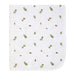 Baby muslin blanket with green leaf and acorn print displayed flat on a white background.