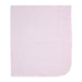 Light pink baby blanket displayed flat on a white background.