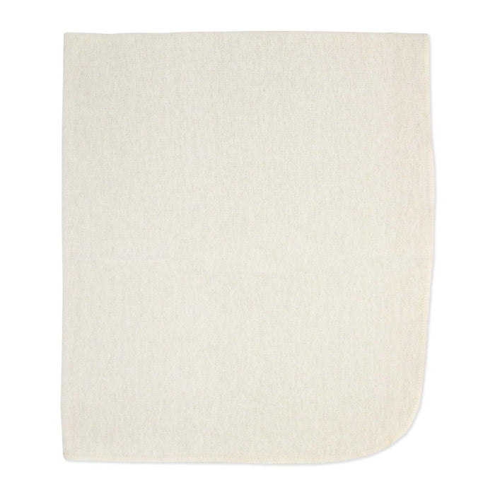 Soft beige baby blanket displayed flat on a white background.