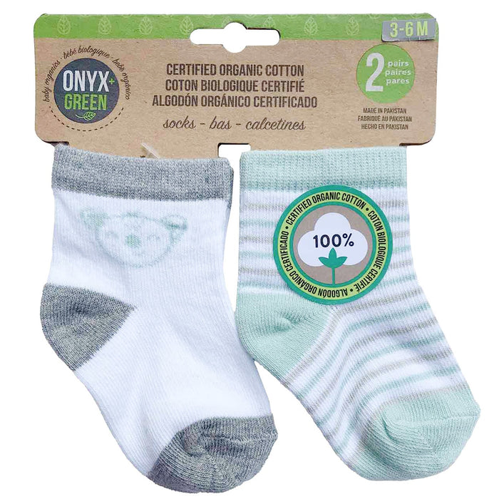 Onyx & Green Organic Baby Socks - 2 Pack