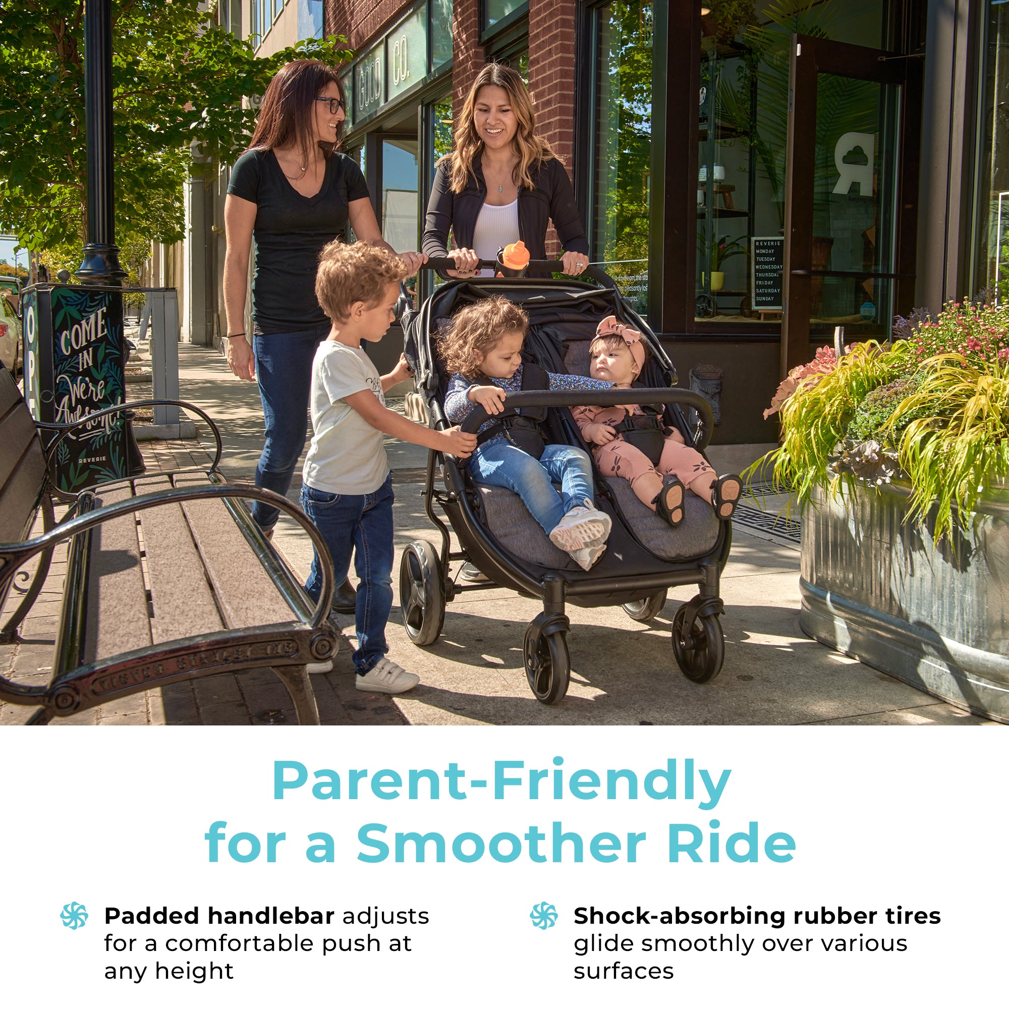 Foundations Gaggle Roadster Duo™ Side-by-Side Double Stroller – Lightweight, Durable 2-Seat Baby Stroller