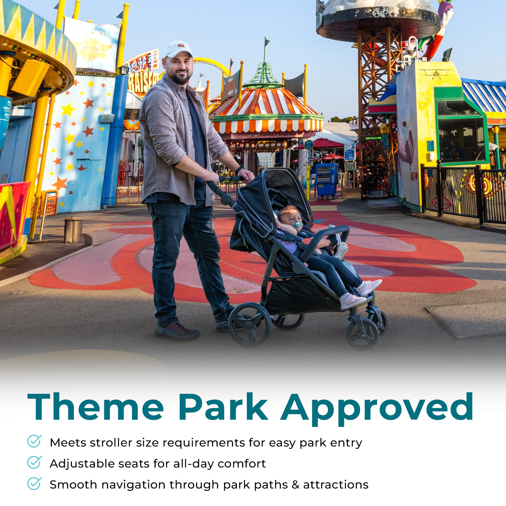 Foundations Gaggle Roadster Duo™ Side-by-Side Double Stroller – Lightweight, Durable 2-Seat Baby Stroller