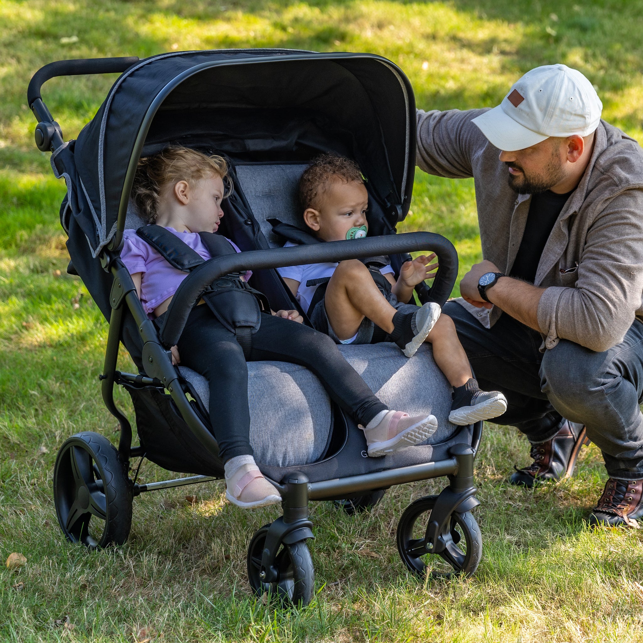 Foundations Gaggle Roadster Duo™ Side-by-Side Double Stroller – Lightweight, Durable 2-Seat Baby Stroller