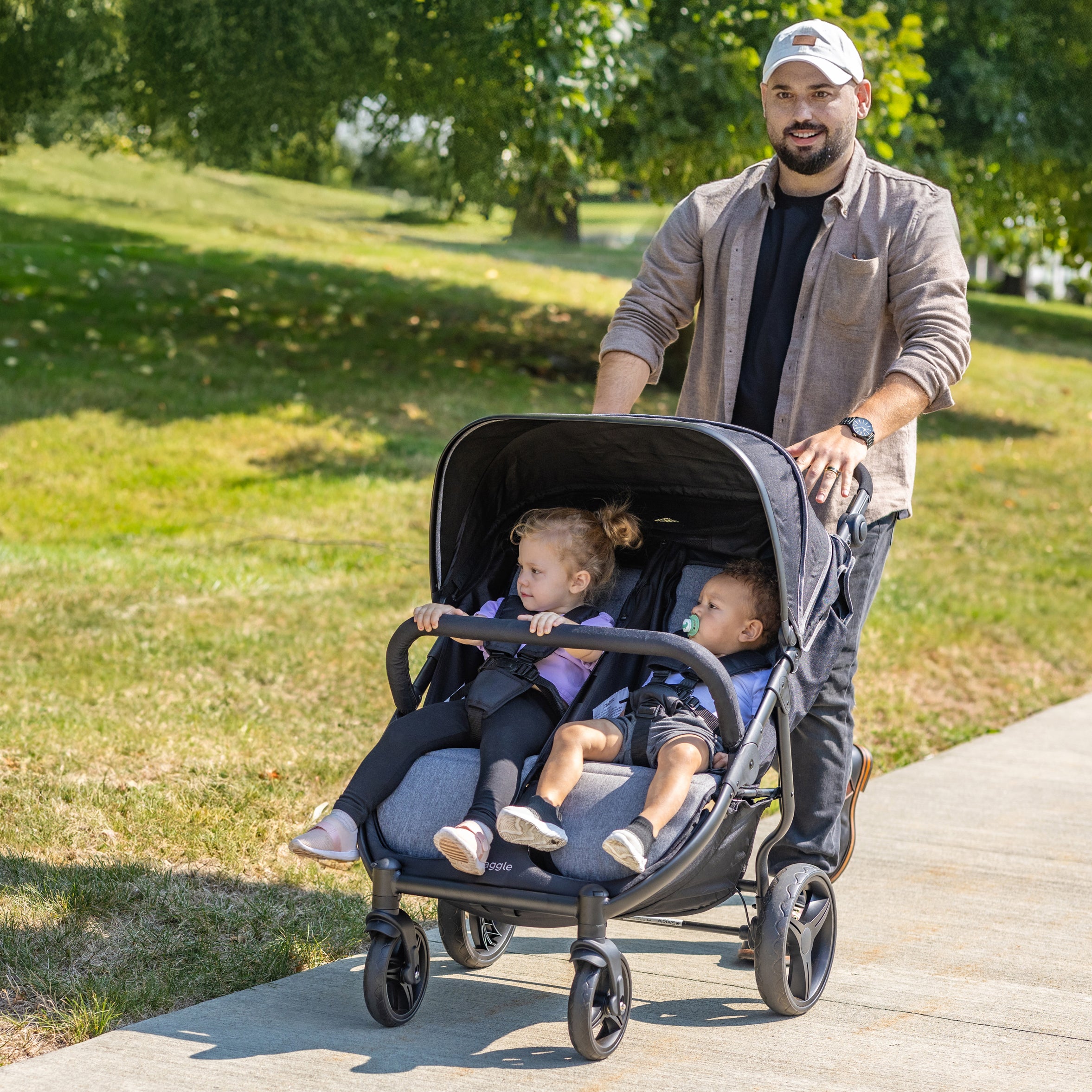 Foundations Gaggle Roadster Duo™ Side-by-Side Double Stroller – Lightweight, Durable 2-Seat Baby Stroller