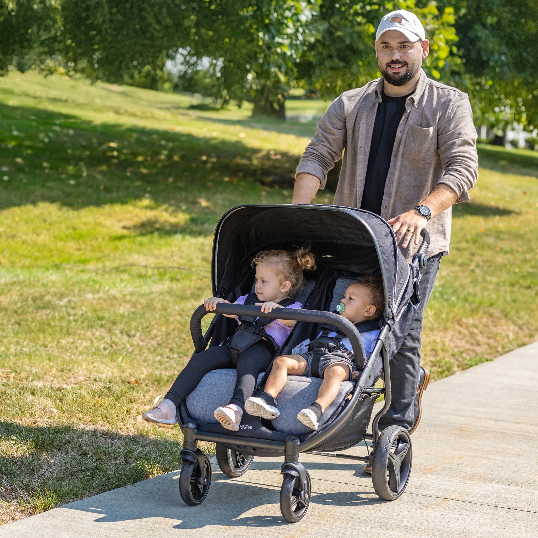 Foundations Gaggle Roadster Duo™ Side-by-Side Double Stroller – Lightweight, Durable 2-Seat Baby Stroller