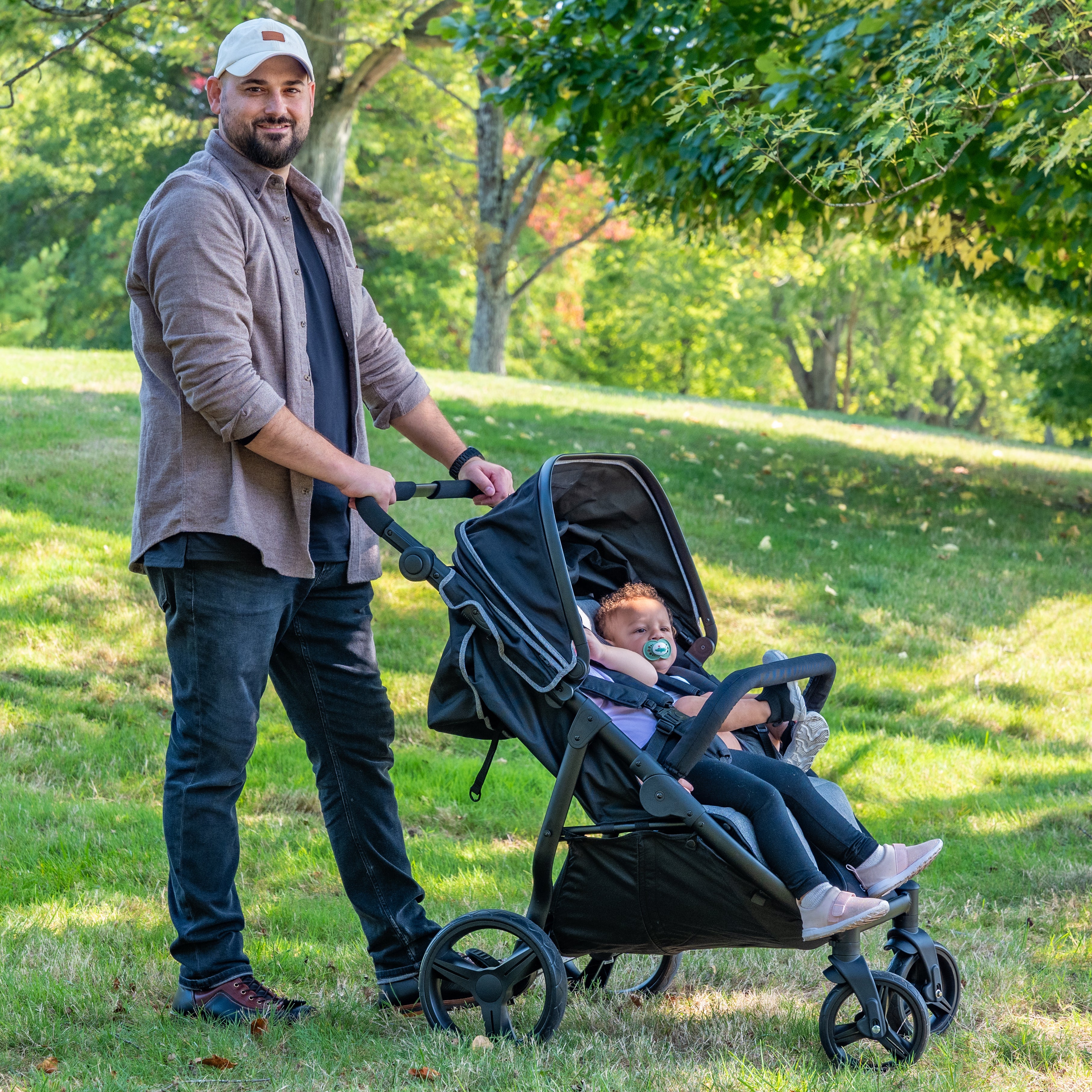 Foundations Gaggle Roadster Duo™ Side-by-Side Double Stroller – Lightweight, Durable 2-Seat Baby Stroller