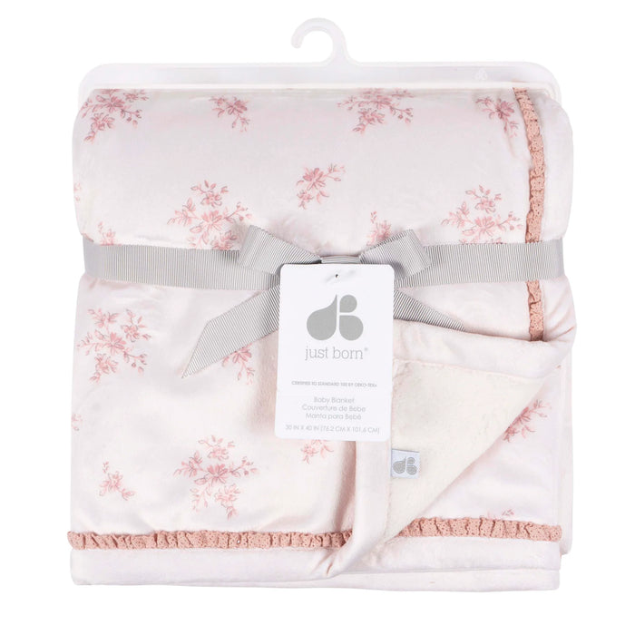 Just Born Plush & Fleece Warm Baby Blanket