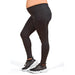 Athena black maternity leggings shown on a person standing, side view, white background.