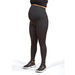 ATHENA black maternity leggings shown on a pregnant model standing against a white background.
