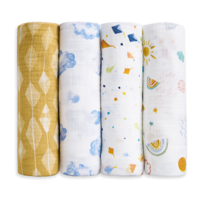 Aden & Anais Essentials Cotton Muslin Swaddle Blanket 4 Pack
