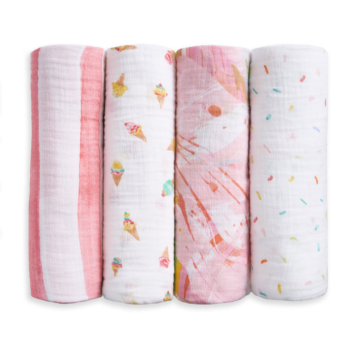Aden & Anais Essentials Cotton Muslin Swaddle Blanket 4 Pack