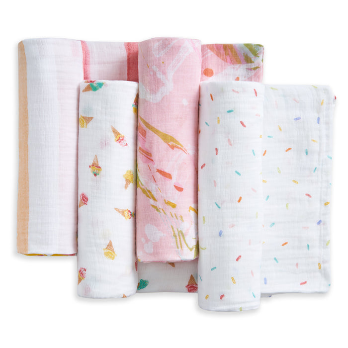 Aden & Anais Essentials Cotton Muslin Swaddle Blanket 4 Pack