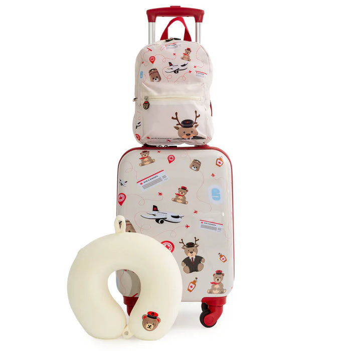 Air Canada® Junior 3-Piece Hardside Carry-On Luggage Set with Backpack & Neck Pillow