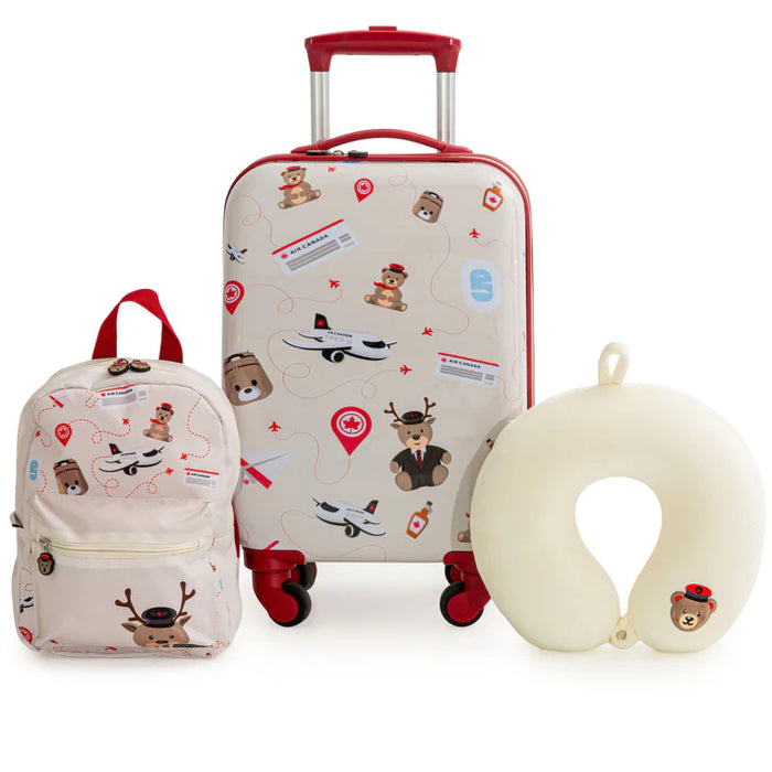 Air Canada® Junior 3-Piece Hardside Carry-On Luggage Set with Backpack & Neck Pillow