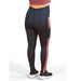 Athena Duo leggings shown from the back, featuring black and mauve color blocks on a white background.