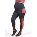 Athena Duo maternity leggings with color block panels shown on a pregnant person standing.