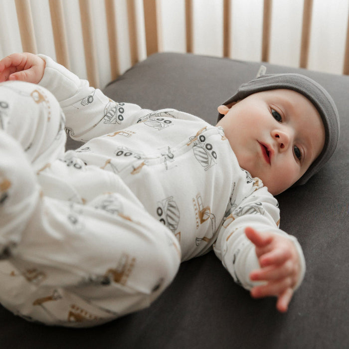 Perlimpinpin 1 Piece Printed Bamboo Baby Footie Pyjama - 0-12m