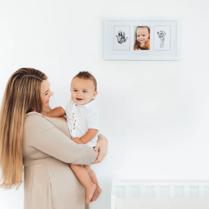 Pearhead Babyprints Photo Frame | Personalized Keepsake with Clay Impression