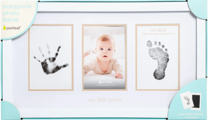 Pearhead Babyprints Photo Frame | Personalized Keepsake with Clay Impression