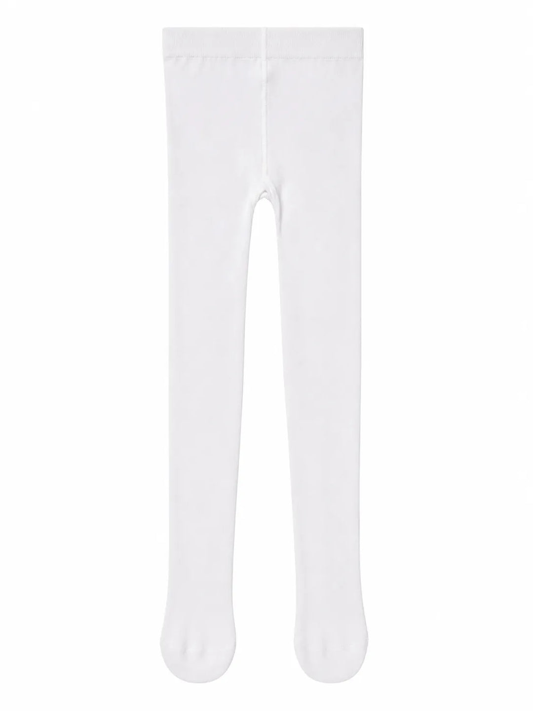 Bellissima ecru white baby tights laid flat on a plain white background.