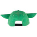 Bioworld Star Wars The Mandalorian ballcap shown from the back with green Yoda ears and snapback closure.