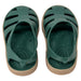 Boatilus Bioty kids green sandals top view on white background.