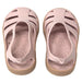 Boatilus Bioty kids sandals in pale pink shown from above on a white background.