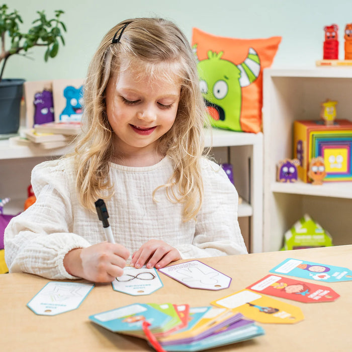 Cartes effaçables à sec Open Joy FDMT – Cartes apaisantes pour enfants | Régulation émotionnelle et pleine conscience
