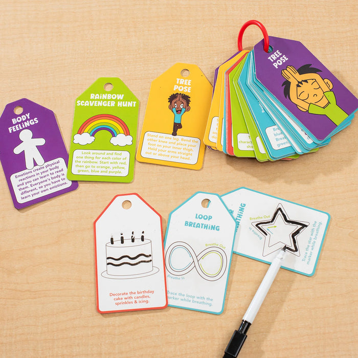 Cartes effaçables à sec Open Joy FDMT – Cartes apaisantes pour enfants | Régulation émotionnelle et pleine conscience