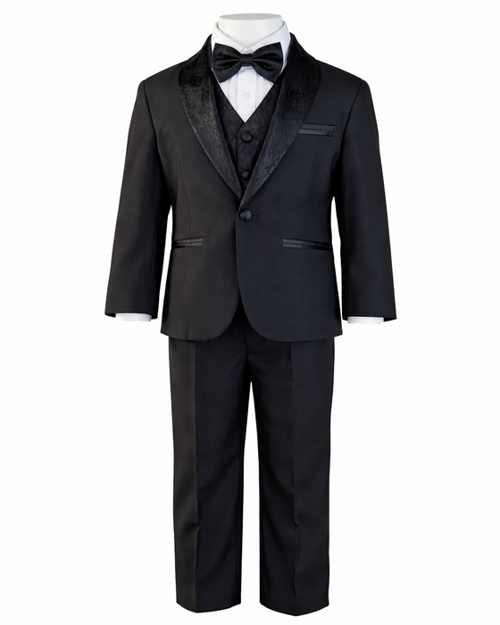 Johnson's Creations Toddler Boys Tail-less Tuxedo Suit with Vest & Bow Tie – Formal Outfit (Ages 1–4Y)