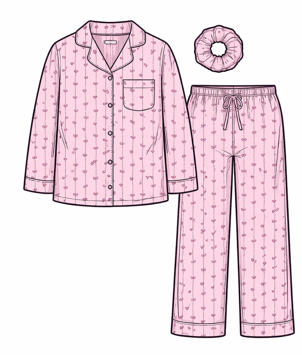 Pyjama mi-long 2 pièces - Rose (7-8 à 13-14 ans)