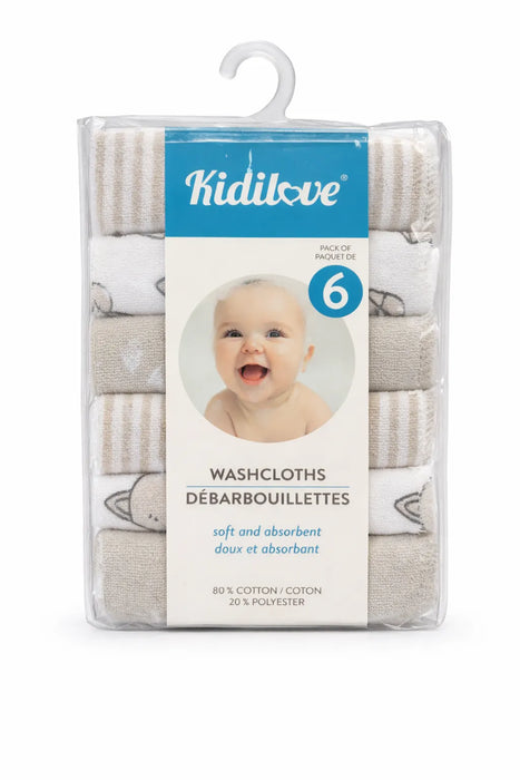 Kidilove Washcloths - Pack of 6