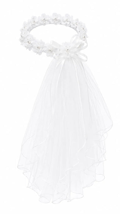 Fancy Kids® Ivory & White Floral Veil Headpiece