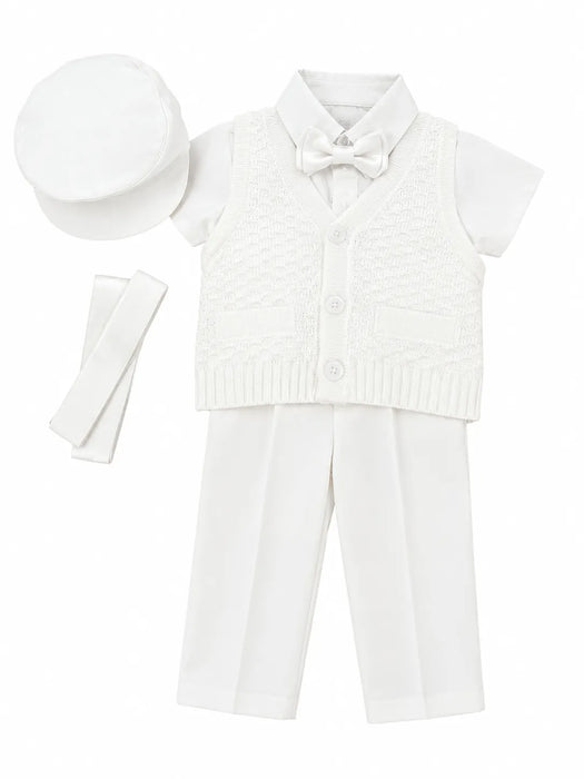 Fancy Kids® Boys Baptism Knit Vest Formal Set Sizes 3M-30M