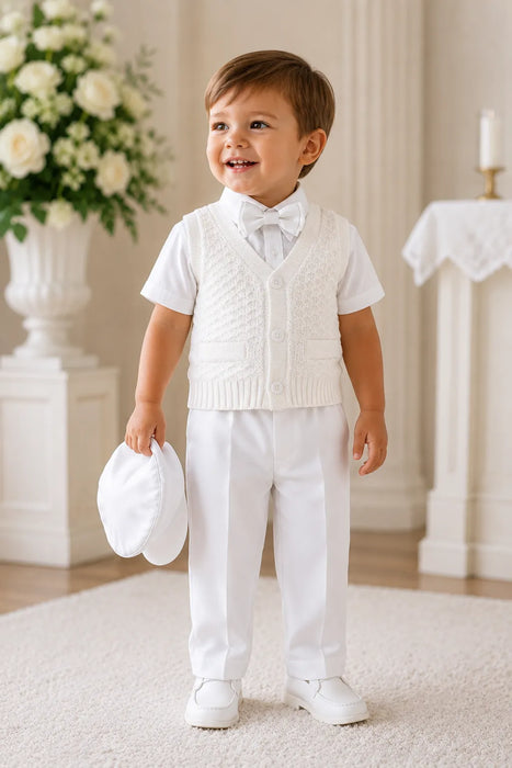 Fancy Kids® Boys Baptism Knit Vest Formal Set Sizes 3M-30M