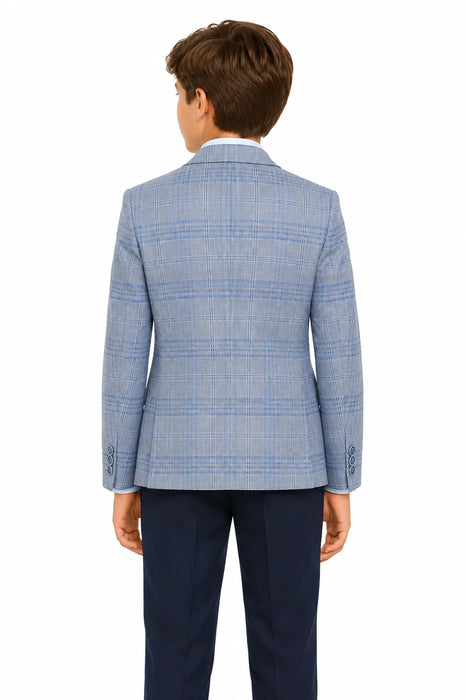 Veste de sport à carreaux bleus Tallia® pour garçons, tailles 8-20
